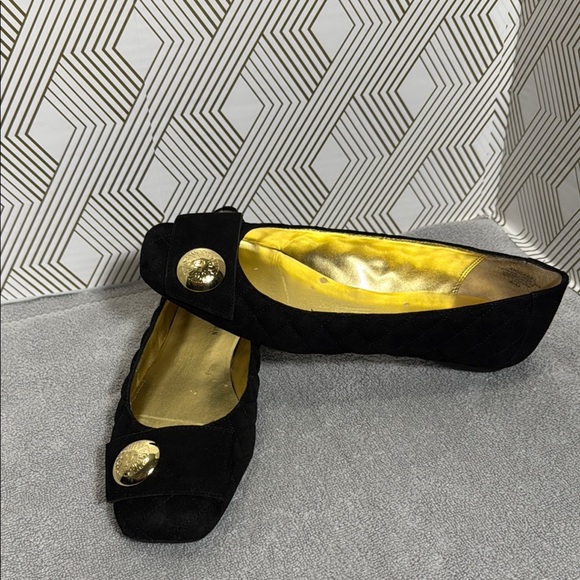 Anne Klein shoes flats Black and Gold Flats size 8.5 or 8 1/2 - Picture 1 of 13